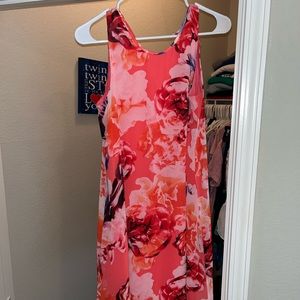 Knee length floral Calvin Klein dress.